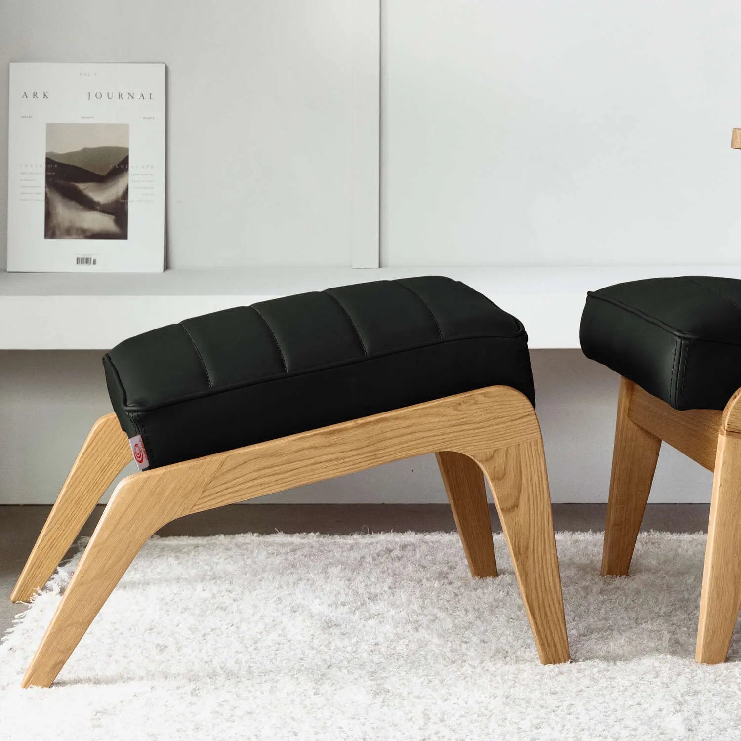 Apollo Fußhocker - Leder Premium Sternzeit Design
