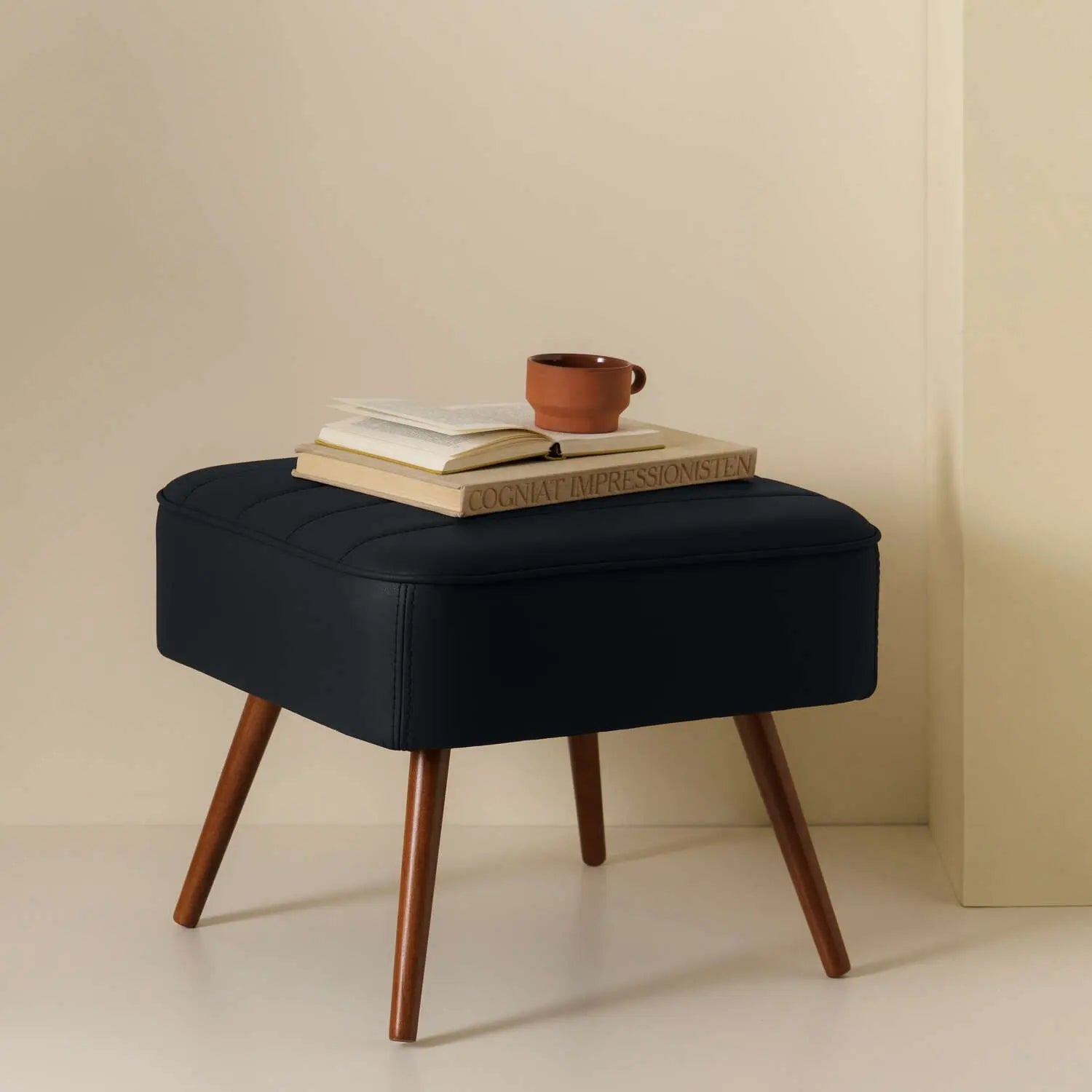 Pluto Fußhocker - Leder Premium Sternzeit Design