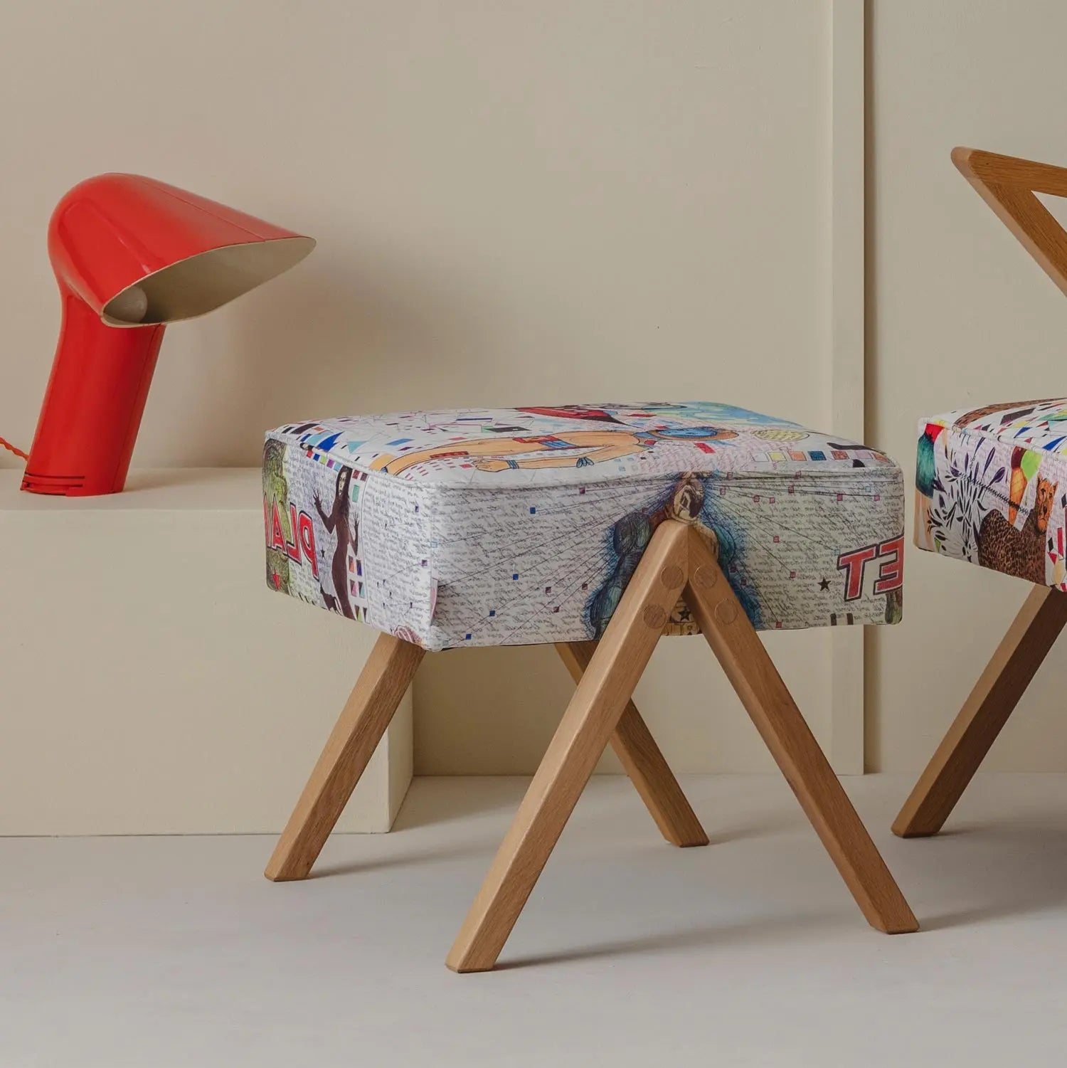 Retrostar Fußhocker - Pillepalle Sternzeit Design