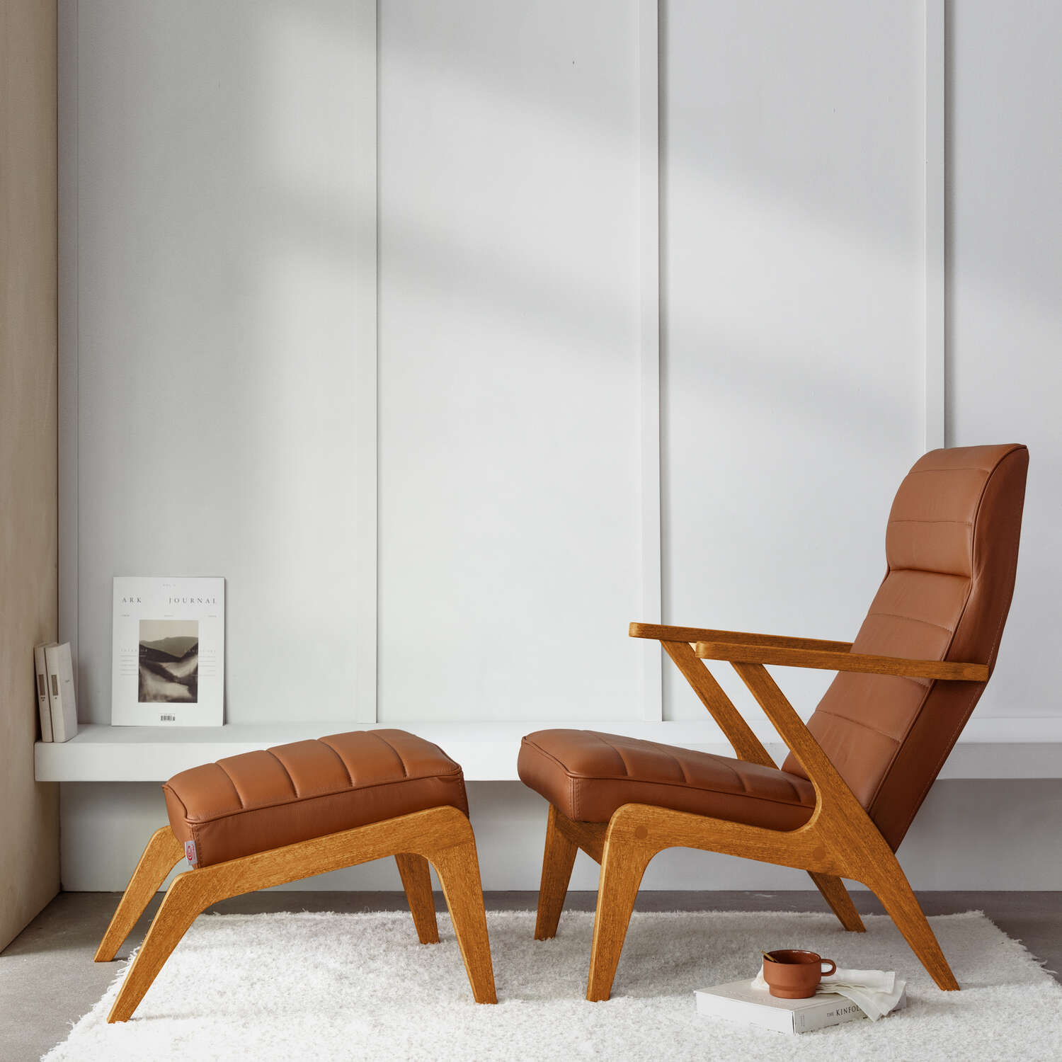 Modern wooden best sale lounge chair