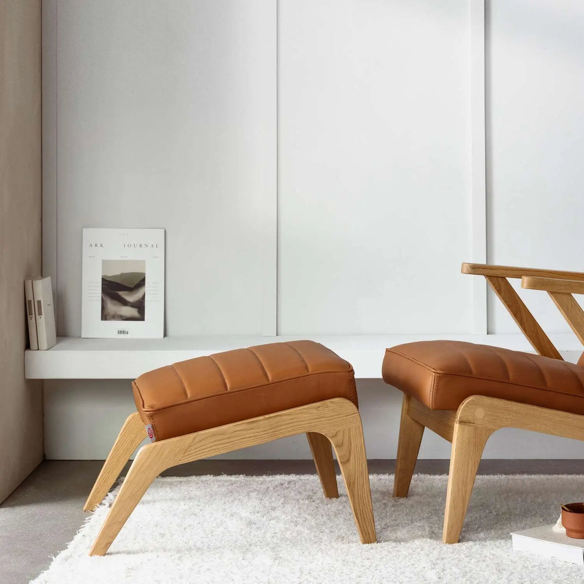 Apollo Fußhocker - Leder Premium - Sternzeit Design